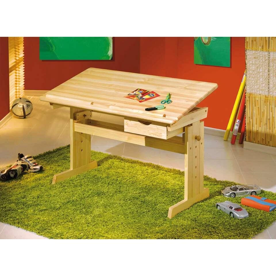 Kinderbureau Julia - Licht Grenenkleur - 55x109x63 Cm 4 Kinderbureau Julia - Licht Grenenkleur - 55x109x63 Cm - Afbeelding 2