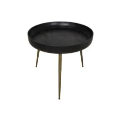 HSM Collection Bijzettafel Ventura - Zwart/goud - 52x60 Cm -VIDAXL Verkoopwinkel 81027177 0400