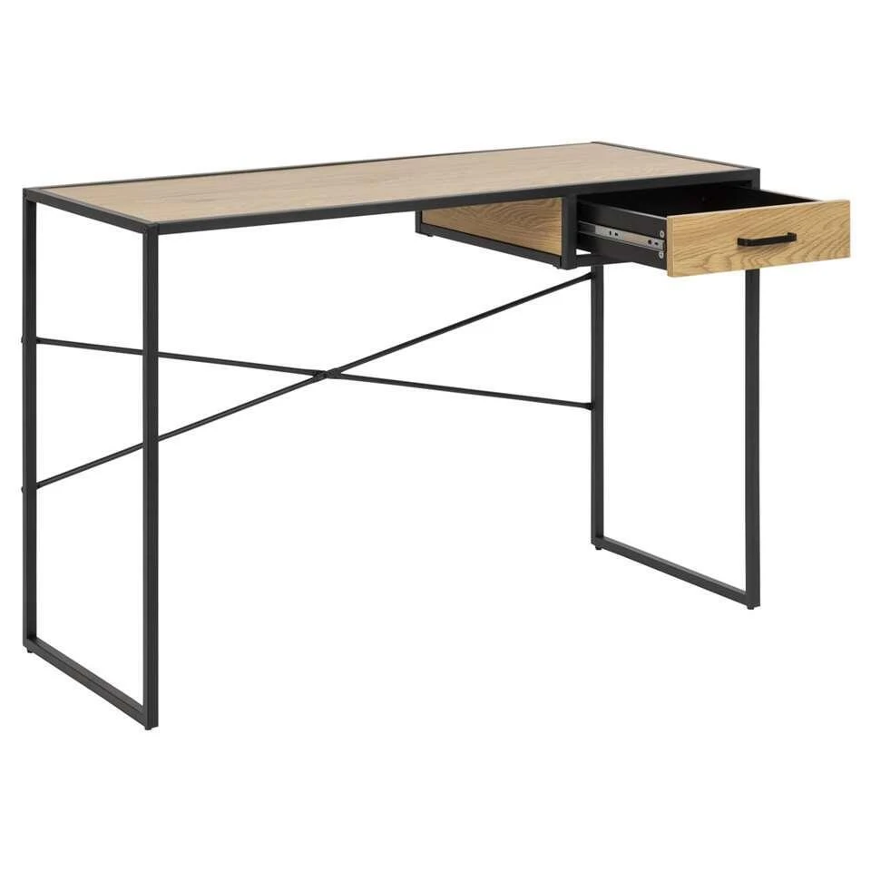 Bureau Jaxx - Naturel/zwart - 75x110x45 Cm 5 Bureau Jaxx - Naturel/zwart - 75x110x45 Cm - Afbeelding 3