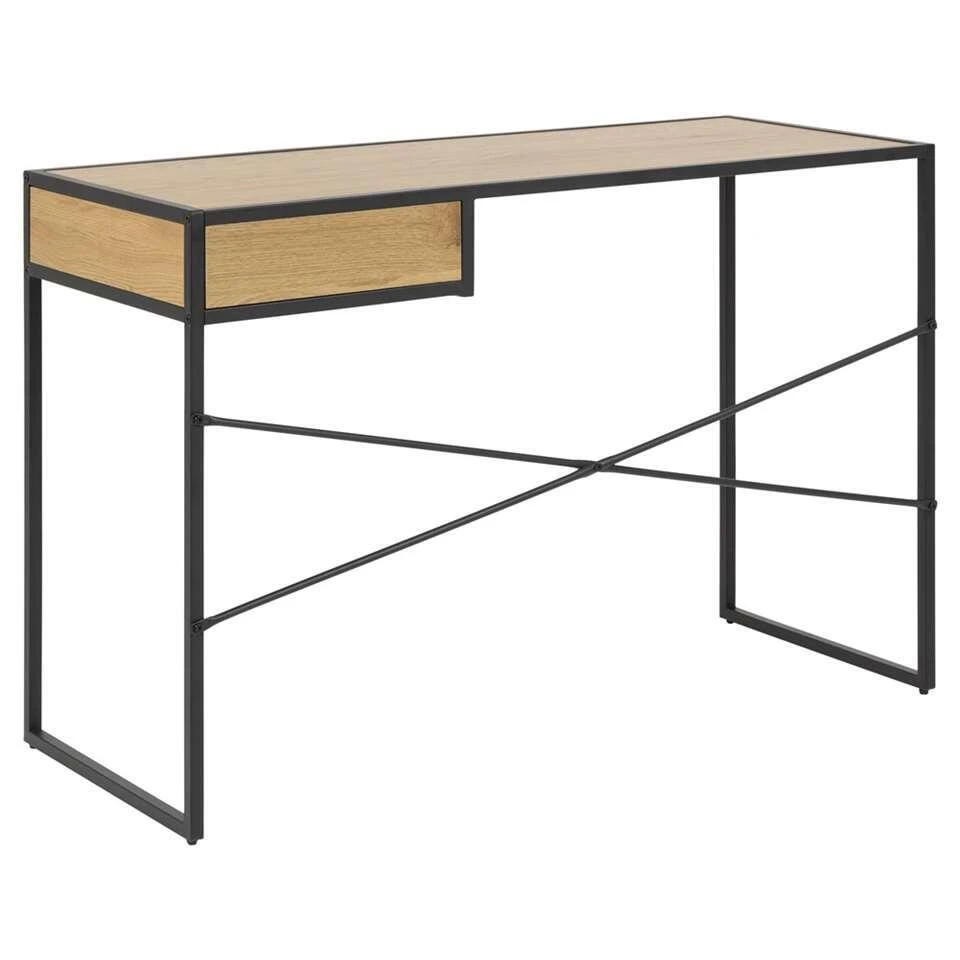 Bureau Jaxx - Naturel/zwart - 75x110x45 Cm 6 Bureau Jaxx - Naturel/zwart - 75x110x45 Cm - Afbeelding 4