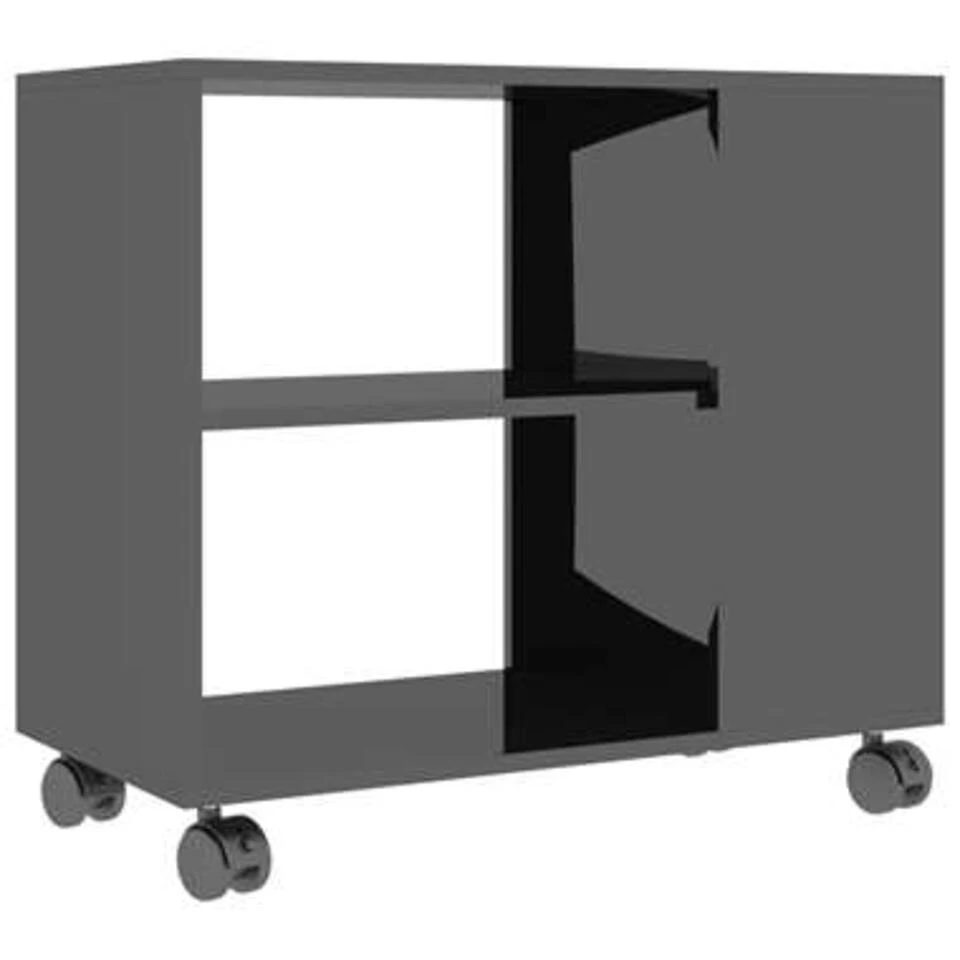 VidaXL Bijzettafel 70x35x55 Cm Bewerkt Hout Hoogglans Zwart 4 VidaXL Bijzettafel 70x35x55 Cm Bewerkt Hout Hoogglans Zwart - Afbeelding 2