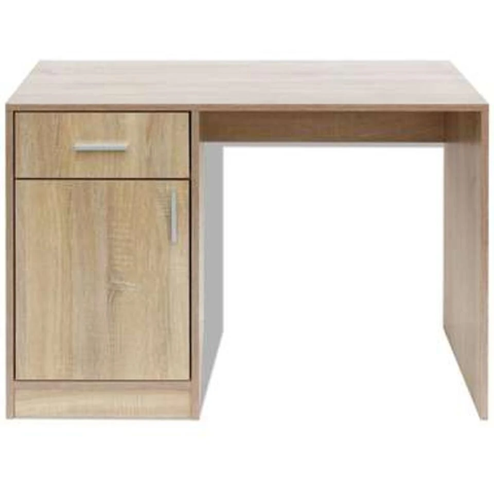 VidaXL Bureau Met Lade En Kastje 100x40x73 Cm Eiken 5 VidaXL Bureau Met Lade En Kastje 100x40x73 Cm Eiken - Afbeelding 3