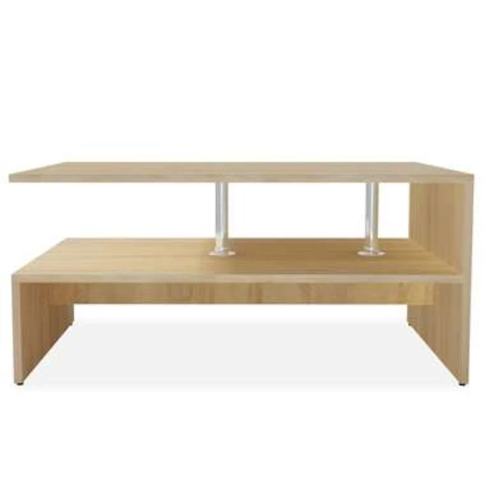 VidaXL Salontafel 90x59x42 Cm Spaanplaat Eiken 6 VidaXL Salontafel 90x59x42 Cm Spaanplaat Eiken - Afbeelding 4