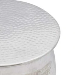 VidaXL Krukje/bijzettafeltje Gehamerd Aluminium Zilverkleurig -VIDAXL Verkoopwinkel 99b47631d3284c58a486f66ca0b36d5d