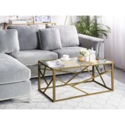 Beliani Salontafel ORLAND - Goud Glas -VIDAXL Verkoopwinkel a68f971416fc47ba808b70090a12fdf5