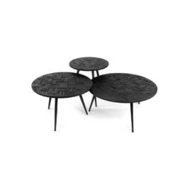 Giga Meubel Salontafel Rond Zwart Ø70cm Set Van 3 -VIDAXL Verkoopwinkel a8ce417ef90b46988a1e871934741425