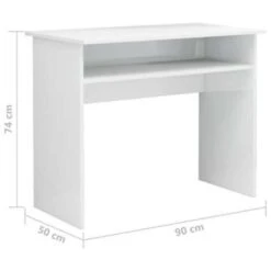 VidaXL Bureau 90x50x74 Cm Bewerkt Hout Hoogglans Wit -VIDAXL Verkoopwinkel a9f6dd186b83444e803ba21630039afd