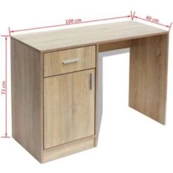 VidaXL Bureau Met Lade En Kastje 100x40x73 Cm Eiken 9 VidaXL Bureau Met Lade En Kastje 100x40x73 Cm Eiken -VIDAXL Verkoopwinkel b0f055bfca0d455e8408881dc88721d6
