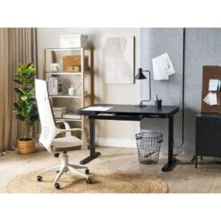 Beliani Verstelbaar Bureau KENLY - Zwart Vezelplaat, Staal -VIDAXL Verkoopwinkel c1833802e6724094a7d83d849ffc07c0