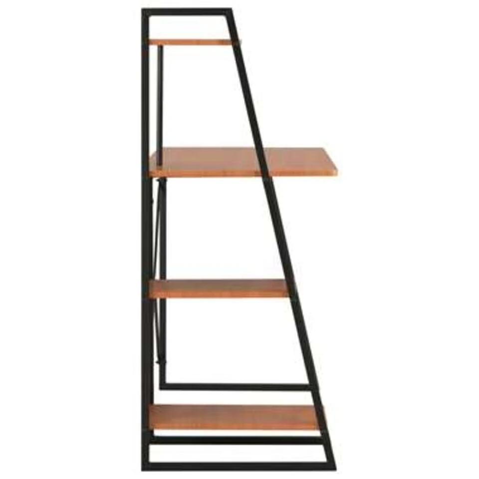 VidaXL Bureau Met Schappen 102x50x117 Cm Zwart En Bruin 5 VidaXL Bureau Met Schappen 102x50x117 Cm Zwart En Bruin - Afbeelding 3