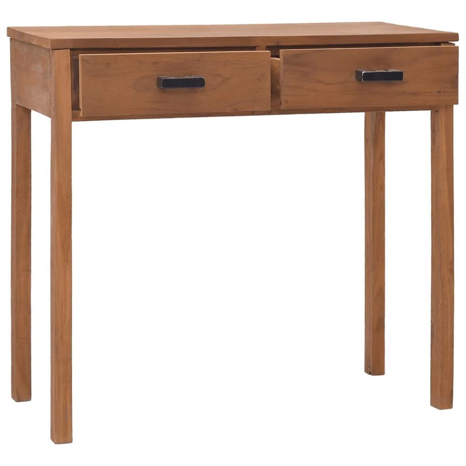 VidaXL Bureau 81x40x75 Cm Massief Teakhout 4 VidaXL Bureau 81x40x75 Cm Massief Teakhout - Afbeelding 2