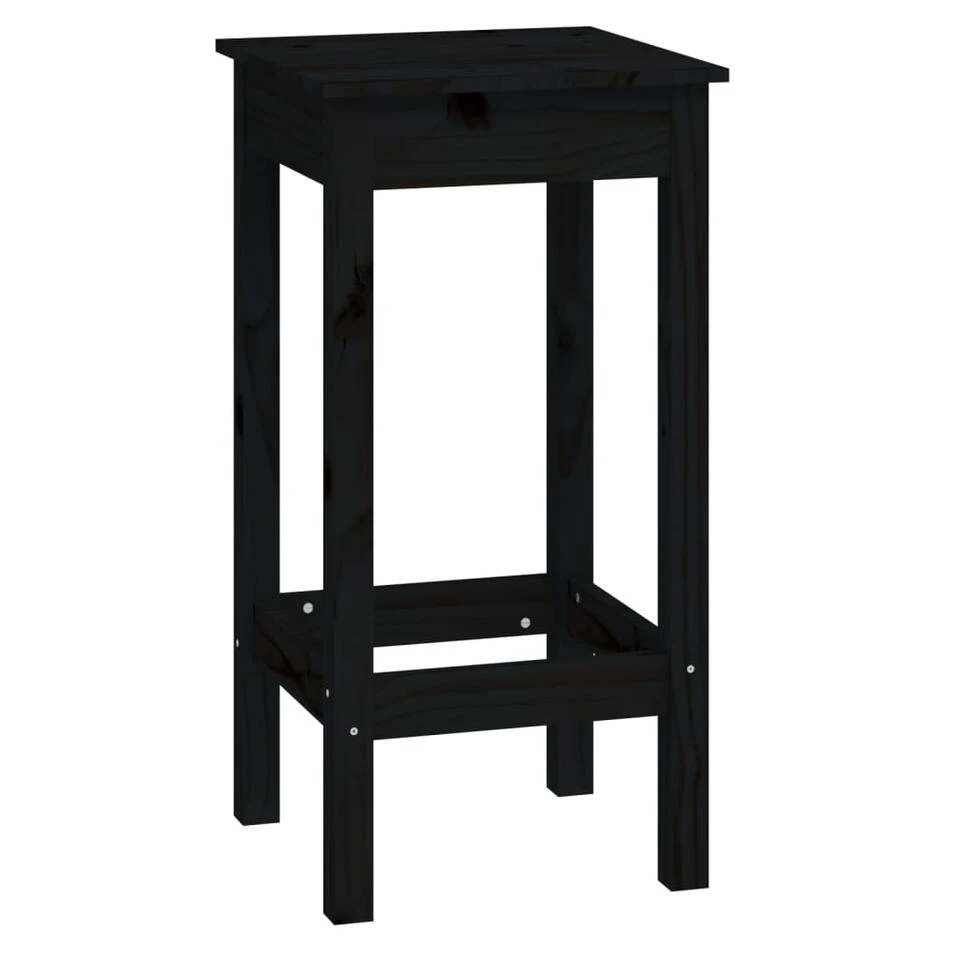 VidaXL 9-delige Barset Massief Grenenhout Zwart 6 VidaXL 9-delige Barset Massief Grenenhout Zwart - Afbeelding 4