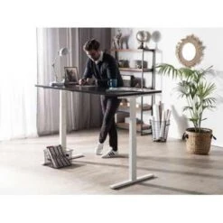 Beliani Verstelbaar Bureau DESTIN - Zwart Spaanplaat -VIDAXL Verkoopwinkel cf0115dd555b4b6cb872c8571cc8cc68