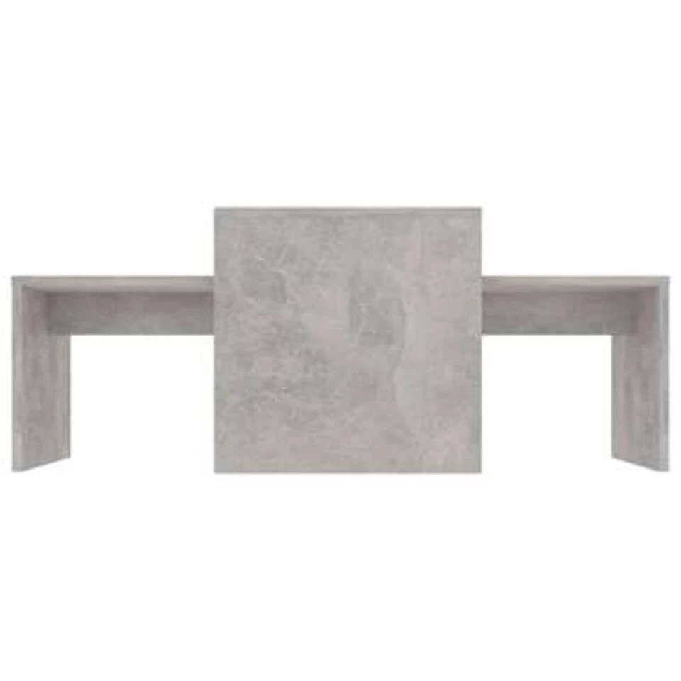 VidaXL Salontafelset 100x48x40 Cm Spaanplaat Betongrijs 6 VidaXL Salontafelset 100x48x40 Cm Spaanplaat Betongrijs - Afbeelding 4