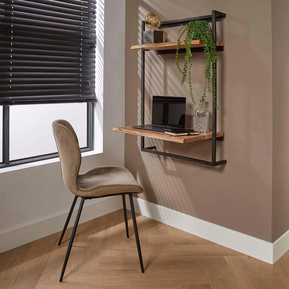 Alex Bureau Hangend - Hout - Bruin 4 Alex Bureau Hangend - Hout - Bruin - Afbeelding 2