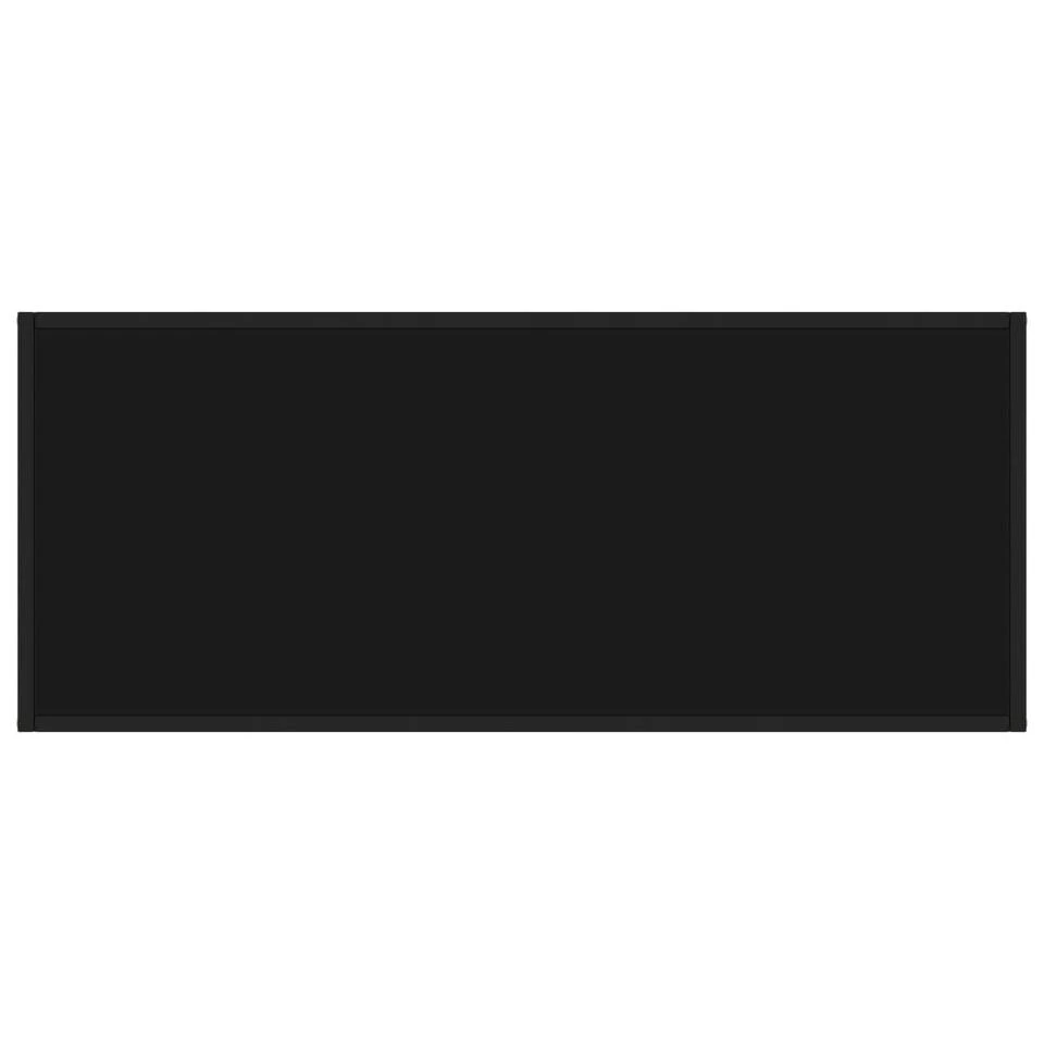 VidaXL Salontafel Met Zwart Glas 120x50x35 Cm Zwart 5 VidaXL Salontafel Met Zwart Glas 120x50x35 Cm Zwart - Afbeelding 3