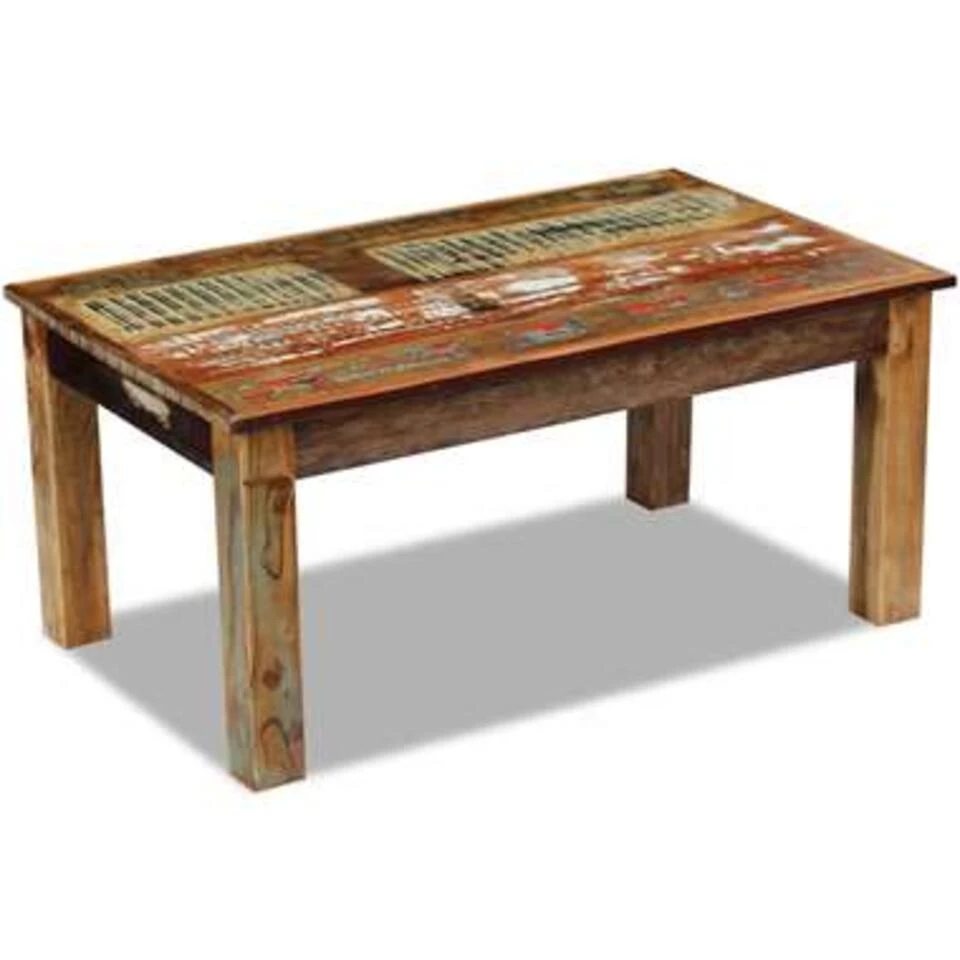 VidaXL Salontafel 100x60x45 Cm Massief Gerecycled Hout 4 VidaXL Salontafel 100x60x45 Cm Massief Gerecycled Hout - Afbeelding 2