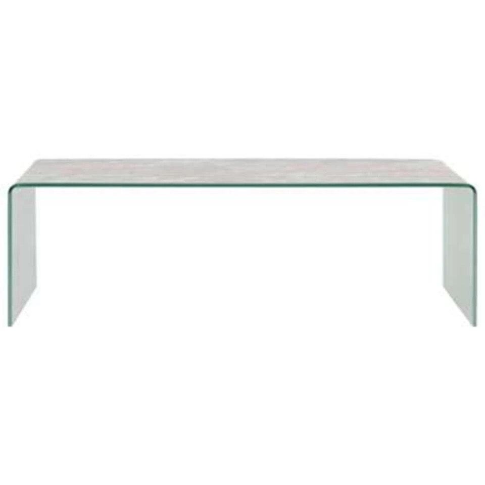 VidaXL Salontafel 98x45x31 Cm Gehard Glas Marmer Bruin 4 VidaXL Salontafel 98x45x31 Cm Gehard Glas Marmer Bruin - Afbeelding 2