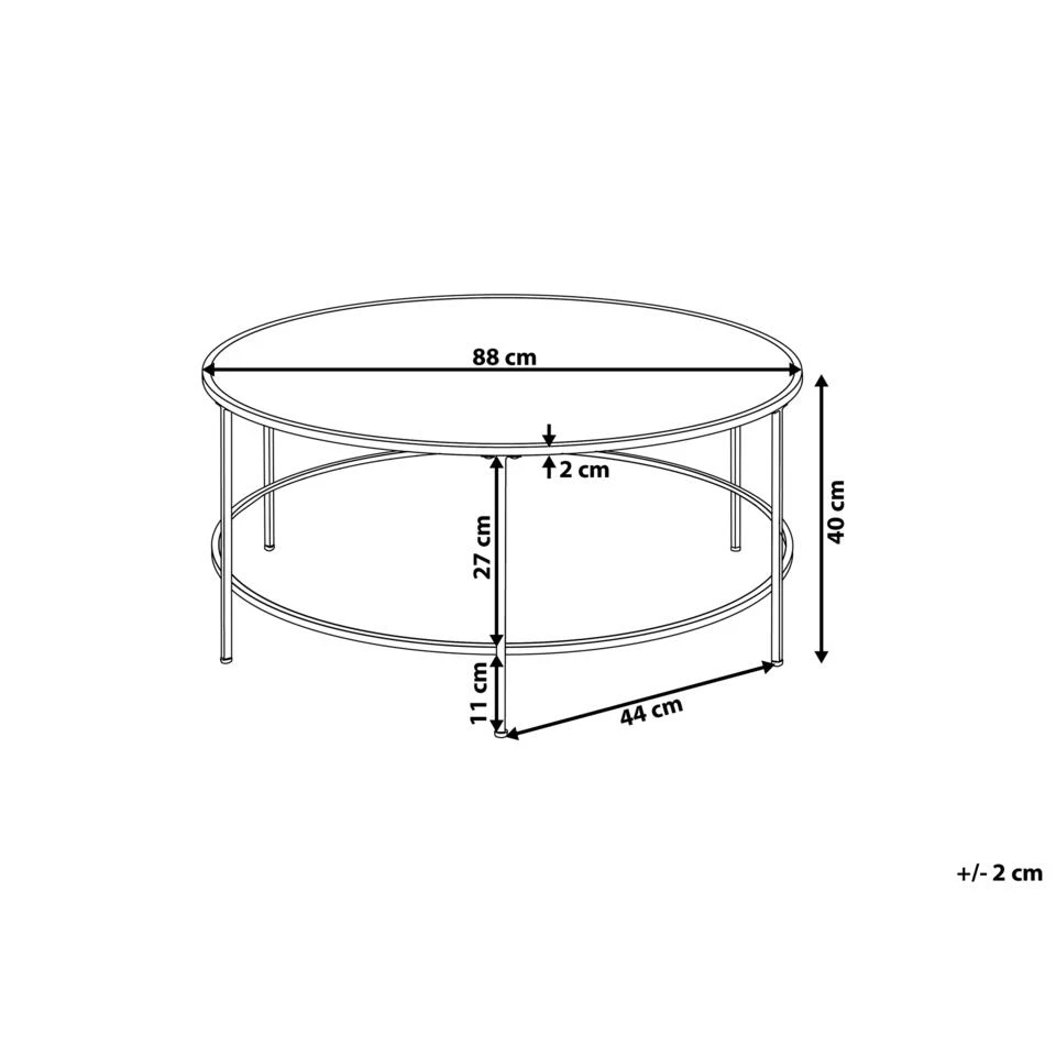 Beliani Salontafel FLORENCE - Zwart Glas 4 Beliani Salontafel FLORENCE - Zwart Glas - Afbeelding 2