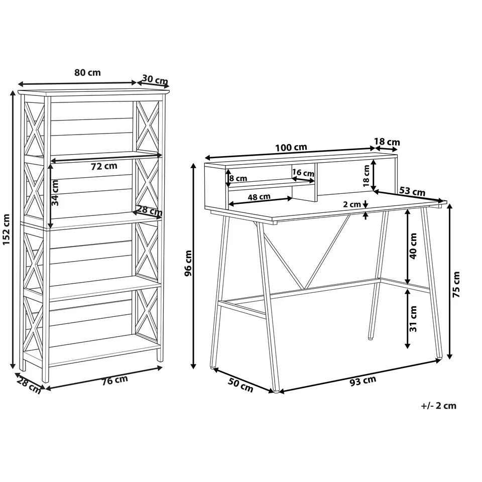 Beliani FOSTER/HARISON - Donkere Houtkleur Spaanplaat, Mdf 5 Beliani FOSTER/HARISON - Donkere Houtkleur Spaanplaat, Mdf - Afbeelding 3