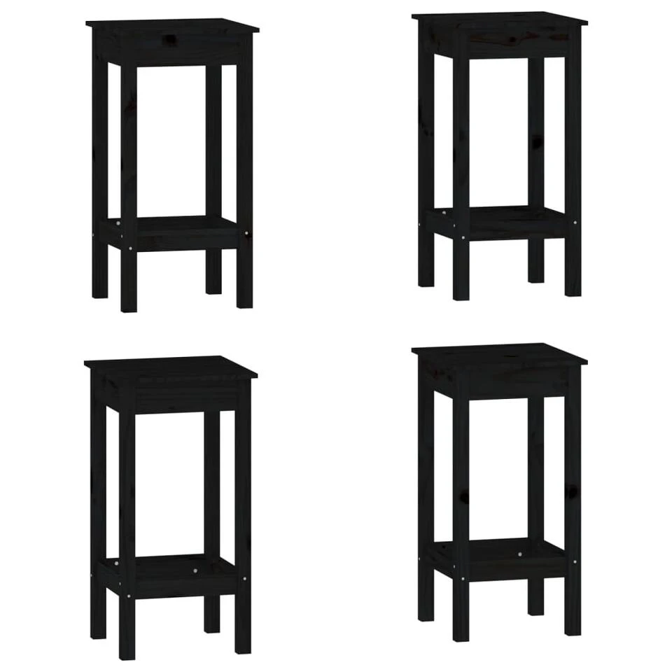 VidaXL 5-delige Barset Massief Grenenhout Zwart 5 VidaXL 5-delige Barset Massief Grenenhout Zwart - Afbeelding 3